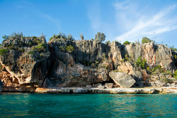 Beach and coast in Bahia de las Aguilas stock photo