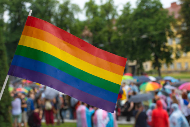 istock Rainbow flag for the annual gay parade in Graz, Austria 1325986995