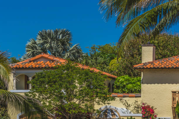 istock Orange Roofs Buildings Trees Palm Beach Florida 1325993570