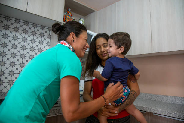 istock Moms with children in the kitchen 1325993590