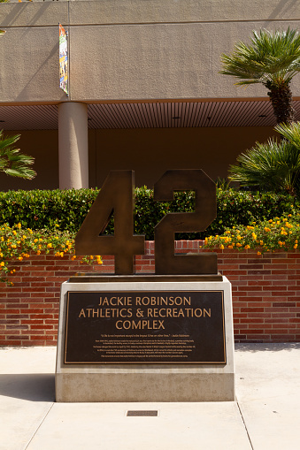 Los Angeles, CA: June 27, 2021: Jackie Robinson memorial on the campus of UCLA