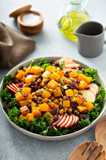 istock Winter or fall salad with kale and butternut squash 1326004541
