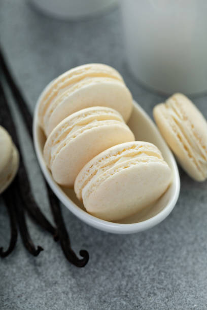 istock Vanilla macarons in a little bowl 1326004604