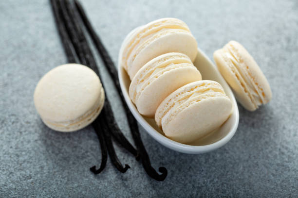 istock Vanilla macarons in a little bowl 1326004618