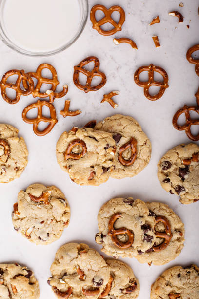 istock Chocolate chip cookies with pretzels 1326004777