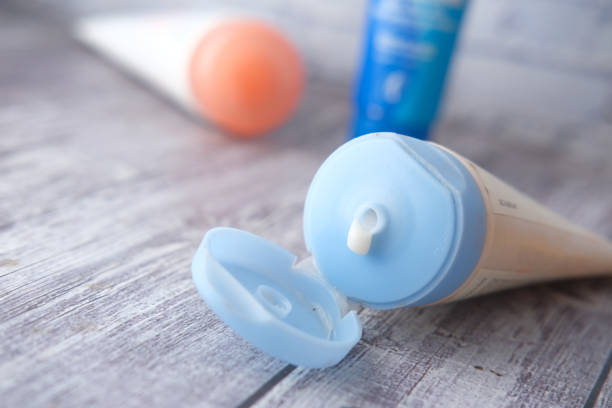 istock Close up of face cream in a container 1326008352