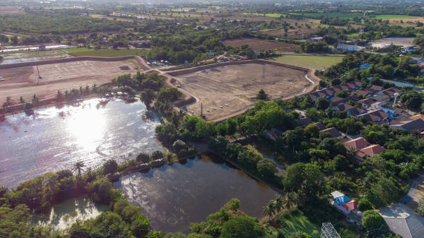istock Factory roof from aerial bird eyes view 1326018444