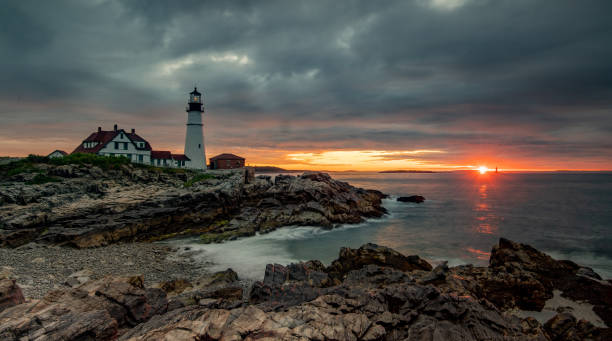 istock Portland Light in Maine Drone Photo 1326022680