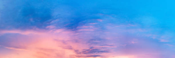 istock Dramatic panorama sky with cloud on sunrise and sunset time. 1326023534