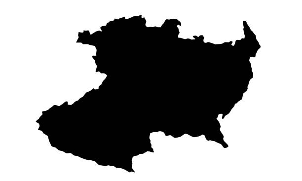 черный силуэт карта города морелия в мексике - topography map contour drawing outline stock illustrations