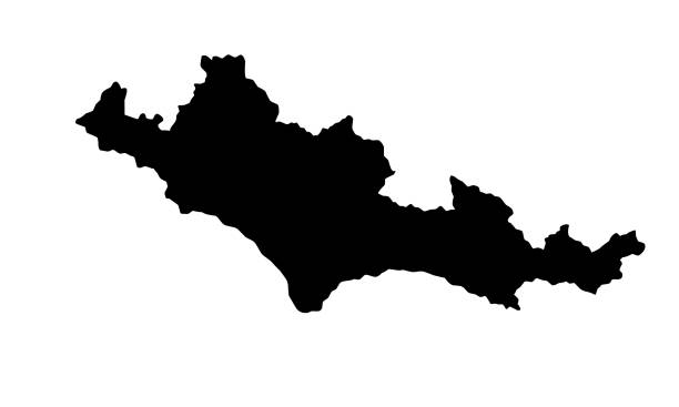 이탈리아의 라티나 시티 맵 실루엣 - florence province stock illustrations