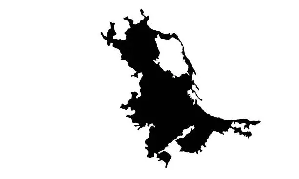 Vector illustration of silhouette map of the city of Palermo in Italy