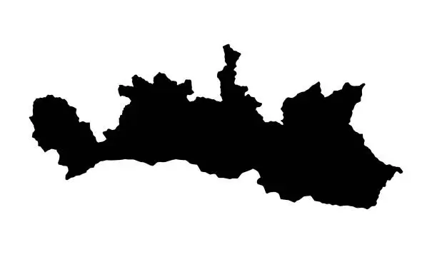 Vector illustration of silhouette map of the city of Genoa in Italy