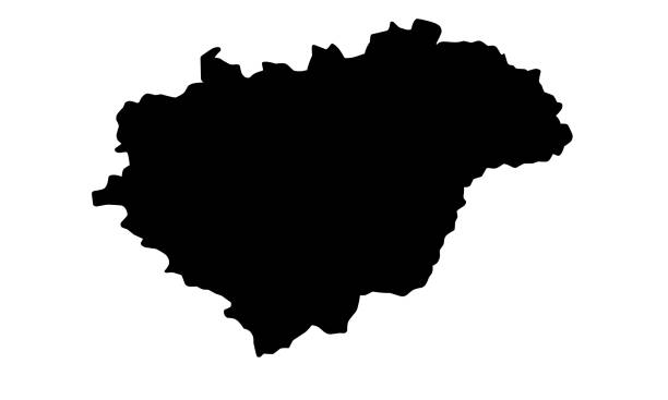 zlin region karte silhouette in der tschechischen - zlin stock-grafiken, -clipart, -cartoons und -symbole
