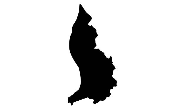 ヨーロッパのリヒテンシュタインの国の黒いシルエット地図 - liechtenstein点のイラスト素材／クリップアート素材／マンガ素材／アイコン素材