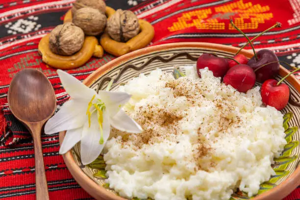 Photo of romanian orthodox rusalii or withsuntide traditional dish rice porridge