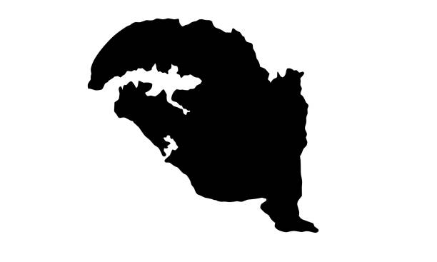 black silhouette map of Bhopal city in India black silhouette map of Bhopal city in India on white background bhopal lake stock illustrations