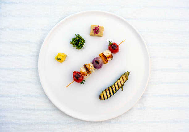 istock Top view on a great prepared and designed vegeterian starter plate 1326035413