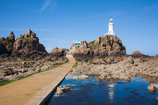 Corbiere Lighthouse on Jersey, The Channel Islands