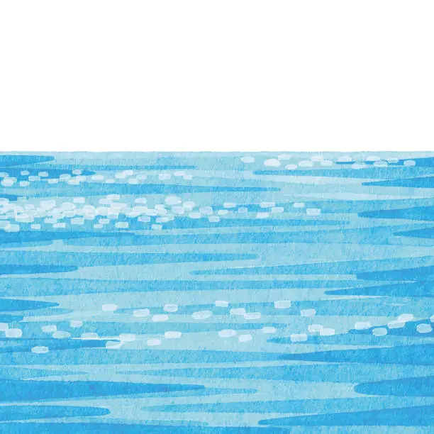 Vector illustration of Watercolor Blue Water Surface Background