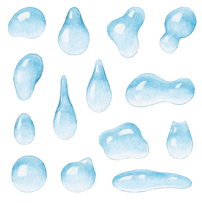 Vector illustration of blue waterdrops.