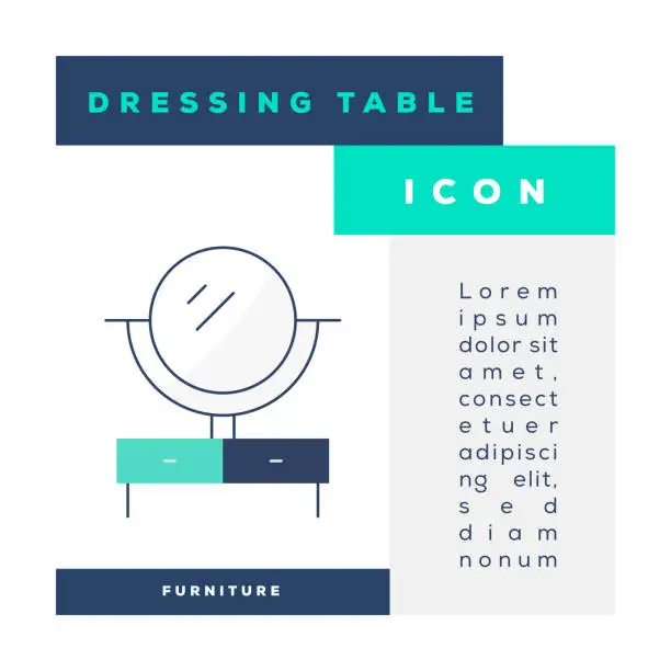 Vector illustration of Dressing Table Icon