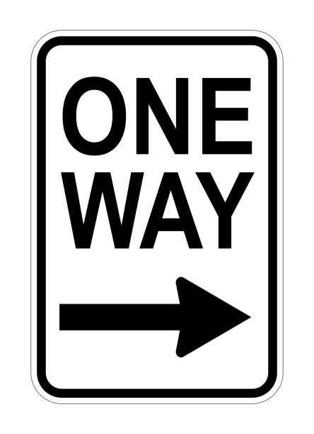 istock Traffic sign ONE WAY and arrow on white background, illustration 1326039145