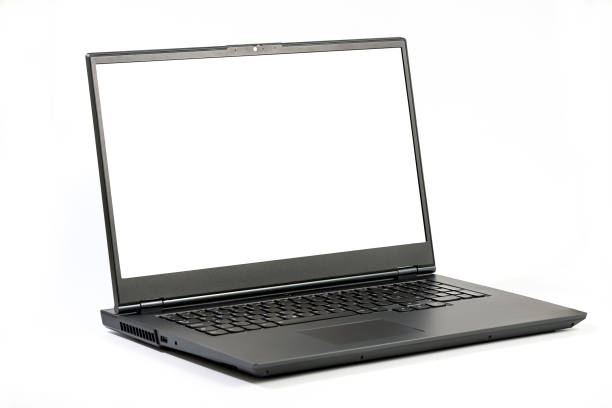 istock Large open Laptop isolated on white background 1326041862