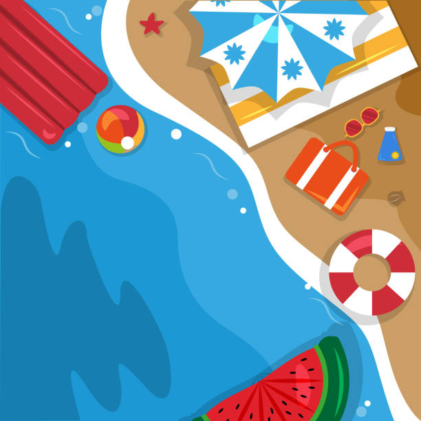 istock Beautiful Summer Beach Sea Nature Vacation Top View Background Illustration 07 1326045246