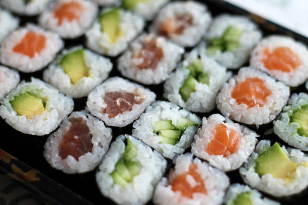 istock Set of sushi roll. Different types of sushes. 1326046176