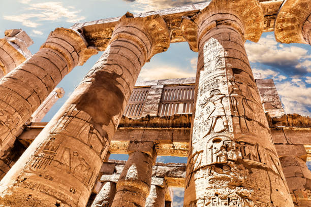 Columns of the Great Temple of Amun, Karnak, Luxor, Egypt Columns of the Great Temple of Amun, Karnak, Luxor, Egypt. ramses i stock pictures, royalty-free photos & images