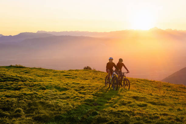 istock Cycling uphill with mountain bike 1326054601