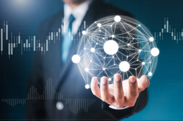 istock 3D hologram projection by hand at represents the growing path of information, network, technology and business communication. 1326056636