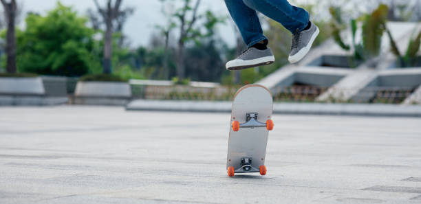 istock Skateboarder legs skateboarding at outdoors 1326060120