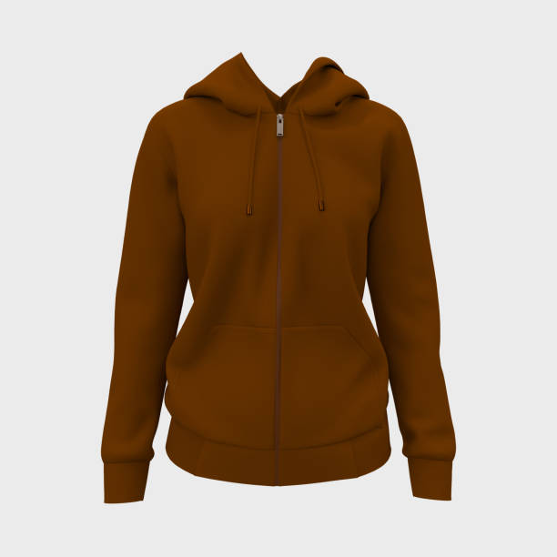 istock Blank hooded sweatshirt mockup with zipper in front view 1326060194
