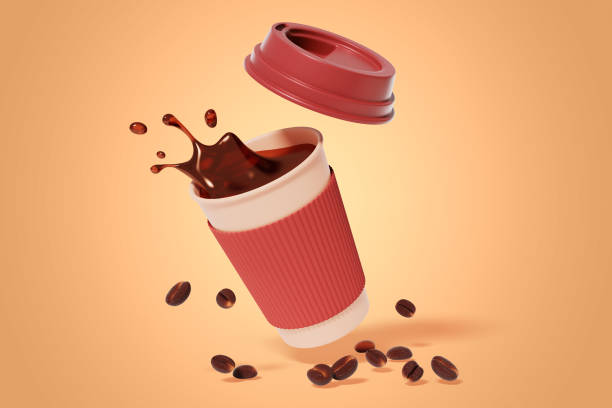 istock 3d illustration of takeout coffee cup mockup with open lid 1326061793