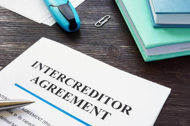 istock Intercreditor agreement form for reading papers and marker. 1326062470
