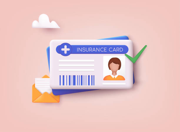 ilustrações de stock, clip art, desenhos animados e ícones de medical insurance card icon. 3d web vector illustrations. - health insurance