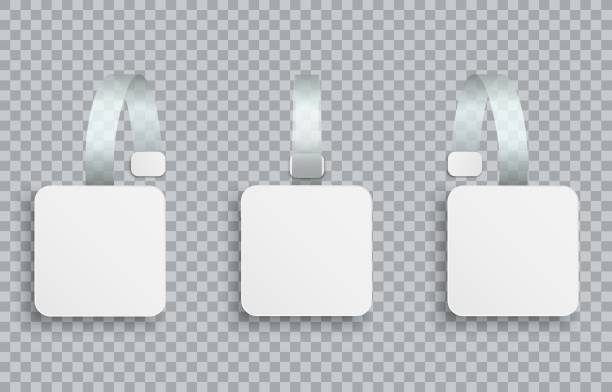 istock White realistic blank advertising wobblers isolated on transparent background. Square wobbler paper sale discount tags 1326070492