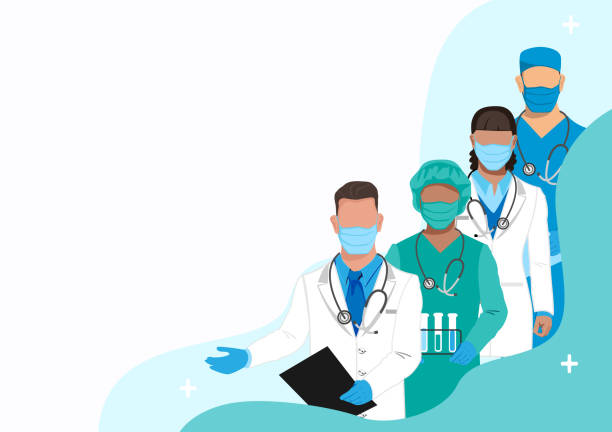 ilustrações, clipart, desenhos animados e ícones de obrigado aos médicos e enfermeiras. - doctor healthcare and medicine nurse team