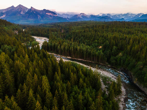 istock Drone View Over Bialka River, Tatra Mountains and Podhale Wildderness 1326074258