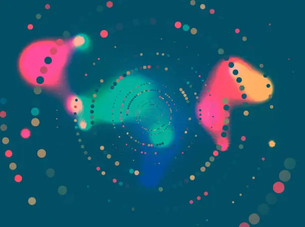 Vector illustration of Neon flicker light dots pattern backgrounds