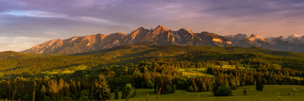 istock Panoramic Scenic Landscape at Tatra Mountains at Sunset 1326082066