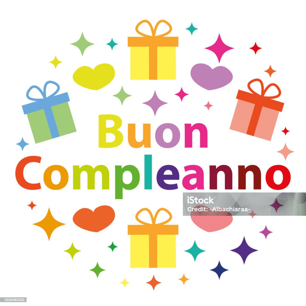 Buon Compleanno Vector Festive Starry Greeting Card Happy Birthday In  Italian Stock Illustration - Download Image Now - iStock