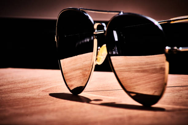 istock a spectacle of glasses with a wooden reflection 1326088821