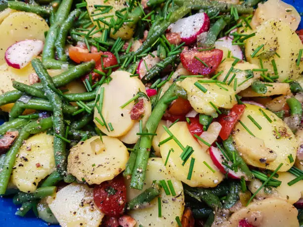 Bacon potato salad with fresh herbs
