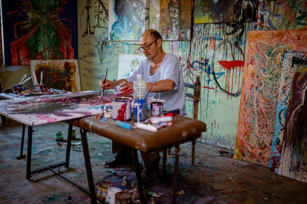istock Dirty messy art studio is his shelter from all problems 1326089382