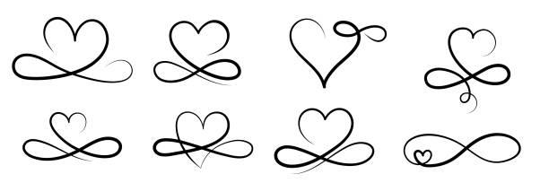 Infinity Love Symbol Hand Drawn Valentine Heart Infinity Sign Wedding  Design Vector Elements Stock Illustration - Download Image Now - iStock
