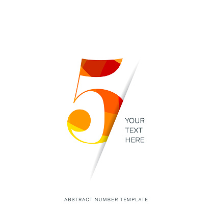 Modern colorful number template isolated, anniversary icon label, day left symbol stock illustration