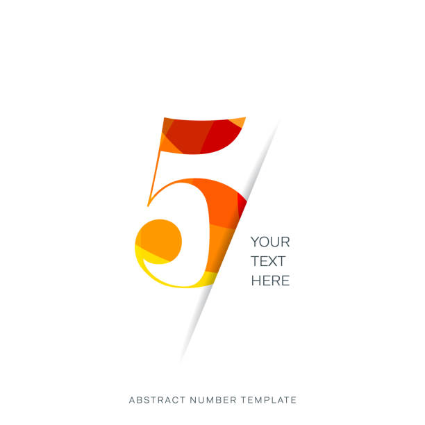 Modern colorful number template isolated, anniversary icon label, day left symbol stock illustration Modern colorful number template isolated, anniversary icon label, day left symbol stock illustration number 5 vector stock illustrations